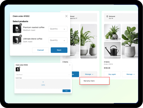 Manage product warranties from the customer account
