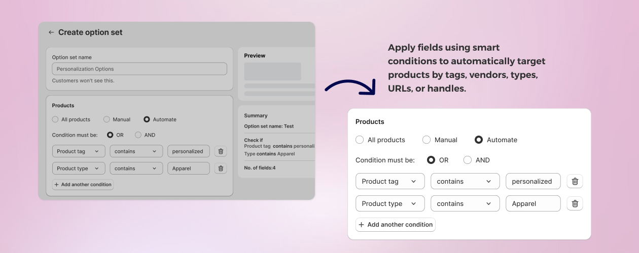 Assigning custom fields to Shopify products by tag in MPO